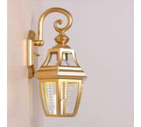 NOKTAI European Traditional Classical Aluminum Outdoor Waterproof Wall Lamp Patio Aisle Corridor Garden Wall Light with Glass Lampshade E27