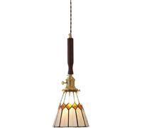 NOKTAI Japanese Literary Rustic Brass Glass Pendant Light Handmade Art Glass Lampshade Ceiling Hanging Lamp Dining Room Bedroom Retro Nostalgic Small Chandelier Interesting Life ，Lighting