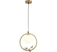 NOKTAI Led Lights Modern Minimalist Bedroom Pendent Lamp Brass Glass Mid Century Ceiling Lamp Modern LED Chandelier,Hanging Light