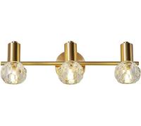 NOKTAI Mirror Light Modern Led Bath Mirror Lamps,Classic Brass Bathroom Wall Lights with Crystal Lamp Shade Led Rotatable Mirror Front Light Chandeliers