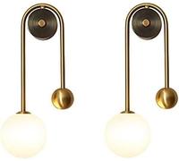 NOKTAI Modern Copper Glass Ball Wall Lamp Globe Molecular Brass Wall Light Sconce Compatible with Restaurant Living Room Bathroom Mirror Headlights,Chandelier