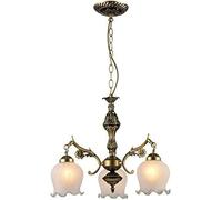 NOKTAI Modern elier Mid Century V-intage Glass elier Modern Semi Flush Mount Pendant Light Antique Brass Finish Hanging Ceiling Light Fixtures,Hanging Light