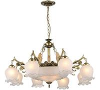 NOKTAI Modern elier Mid Century V-intage Glass elier Modern Semi Flush Mount Pendant Light Antique Brass Finish Hanging Ceiling Light Fixtures,Hanging Light