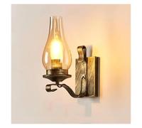 NOKTAI Retro Industrial Light Iron Wall Lamp Creative Restaurant Corridor Bedroom Bedside Glass,Practical Lighting fixtures