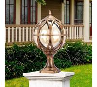 NOKTAI Retro Simplicity Waterproof LED Outdoor Earth Lighting Pole Caplights Global Wall Light Post Aluminum Column Lamps Glass Shade Pillar Lamp Interesting