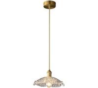 NOKTAI Simple Art Glass Chandelier E26 - Brass Single Head Hanging Lamp Compatible with Bedroom, Bedside, Indoor Adjustable Ceiling Hanging Lighting Lamp,Hanging Light
