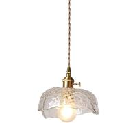 NOKTAI Small Brass Clear Glass Pendant Light, Modern Simple Decorative Pendant Lamp, Rustic Farmhouse Ceiling Chandelier, Minimalist Hanging Light Fixture, Chandelier