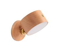 NOKTAI Wall Lamp Lighting Wooden LED Wall Sconce Rechargeable Wall Lights Magnetic Led Night Light,360° Rotatable Dimmable Wall Lights(Natural)