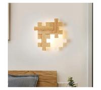 NOKTAI Wall Lamp Living Room Study Bedroom Bedside Light Hallway Decoration Walnut Log LED Wall Lamp,Wall lamp Indoor