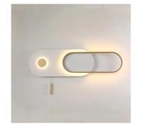 NOKTAI with Switch LED Wall Lamp Living Room Aisle Wall Light Home Black White Creative Bedroom Bedside Lamps,Wall lamp Indoor