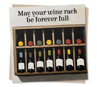 Nokular Cheeky Funny New Home Congratulations Card for Loved One - Wine Lover - May Your Wine Rack Be Forever Full - for Friend, Bestie, Colleague, Relative