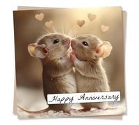Nokular Happy Anniversary A Loved One - Animal Lover, Mouse, Mice Lover, Nature - Romance, Romantic - Funny and Lighthearted - for your Someone Special, Loved One, Partner, Best Friend