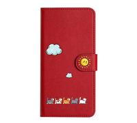 Nokverzy Mobile Phone Case for Samsung Galaxy A53 5G Flip Case Magnetic Card Holder kickstand Animal Cat Patterned Leather Phone Wallet Case Cover for Samsung Galaxy A53 5G Case Wristlet Red
