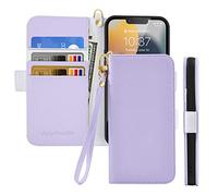 Nokverzy Wallet Phone Case for Samsung A13 5G Cover,Lychee Pattern,Magnetic Closure Flap Pocket Wallet,Card Slot,Stand Function Case for Samsung Galaxy A13 5G Mobile Soft Shockproof Case -Purple