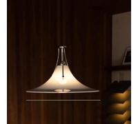 NOKXDKJWT 15.7" Modern Hand-Blown Glass Chandelier - Vintage Chrome Luxury Bedside Pendant Light Milky White Minimalist Ceiling Fixture for Dining Room, Kitchen Island, Living Entryway E27