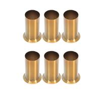 NOKXDKJWT 6pcs Candelabra Base Socket Covers for Ceiling Lamp, 30x50mm Flanged Candle Sleeve Covers in Antique Gold Bronze, Crystal Chandelier Lighting Parts Replacement for European Style