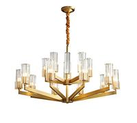 NOKXDKJWT American Full Copper Crystal Chandelier,Simple Living Room Light,Creative Luxury Luxury Copper Crystal Chandelier,Bedroom Light,Living Room Light