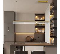 NOKXDKJWT Chandelier Ultra-Thin Linear Pendant Light, Long Strip Metal Hanging Lamp with Acrylic Shade, Modern Led Chandelier, Dining Room Suspension Lamps, Nordic Simple Drop L