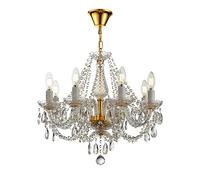 NOKXDKJWT European-Style Crystal Chandelier, American-Style Retro Light Luxury Candle Ceiling Lighting Fixture, E14×8 Lamp, Diameter 56cm×Height 48cm, Chain 0.5-1m Adjustable