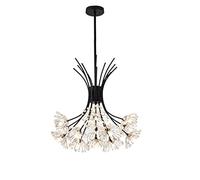 NOKXDKJWT Firework Pendant Light Chandelier Lighting Black Modern Crystal Dandelion Chandelier Lighting Elegant Flower Hanging Pendant Light Fixtures for Bedroom Living Room Restaurant (19-Light)