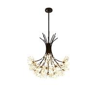 NOKXDKJWT Firework Pendant Light Chandelier Lighting Black Modern Crystal Dandelion Chandelier Lighting Elegant Flower Hanging Pendant Light Fixtures for Bedroom Living Room Restaurant (19-Light)