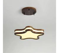 NOKXDKJWT Five-Pointed Star Wooden Suspended Chandelier Acrylic Cover Ceiling Hanging Lamp, LED Dimmable Pendant Light Semi-Flush Mount Adjustable Kit Light Fixture Children's Room Dining Room