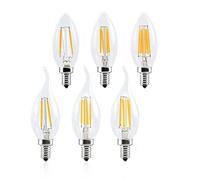 NOKXDKJWT Home Light 10pcs/lot LED Candle Bulb 2W 4W 6W C35 E12 E14 E17 LED Diode Lamp Retro Edison Filament AC110V 220V High Lumen Chandelier Bulb(2W A Warm White E14 220V)