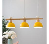 NOKXDKJWT Industrial Linear Pendant Light for Kitchen Island Metal Nordic Modern Birds Long Strip Ceiling Hanging Lamp Vintage Wood Rustic Farmhouse Chandelier Dining Room Table Restaurant