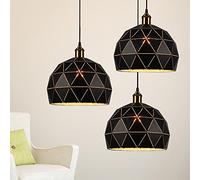 NOKXDKJWT LED Chandeliers, Black Single Head Iron Geometry Pendant Light Creative Chain Adjustable Ceiling Hanging Lamp E-dison Chandelier for Cafe Restaurant Kitchen Living Room