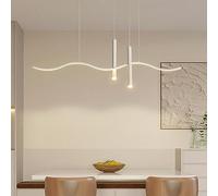 NOKXDKJWT LED Linear Pendant Light Fixture Dimmable Modern Twisted Wave Chandelier Long Strip Ceiling Spot for Dining Room Kitchen Island Table Foyer Entryway Restaurant Bar