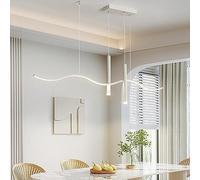 NOKXDKJWT LED Linear Pendant Light Fixture Dimmable Modern Twisted Wave Chandelier Long Strip Ceiling Spot for Dining Room Kitchen Island Table Foyer Entryway Restaurant Bar