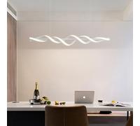 NOKXDKJWT Light Long Strip Led Chandeliers Dining Room Pendant Light, Creative Spiral Metal Lighting, Height Adjustable Linear Hanging Lights for Kitchen Island Restaurant Bar Living