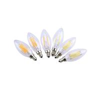 NOKXDKJWT Lighting, 10-Pack, LED Candle Bulb AC220V 2W/4W/6W C35 E14 Retro Edison Filament Brightness Chandelier Bulb(Warm White,6W C35 E14)