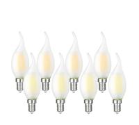 NOKXDKJWT Lighting, 10-Pack, Retro Candle Tail Filament Bulbs AC220V E14 2W/4W/6W Dimmable LED Frosted Decor Lamp Chandelier Light(Cold White,2W)