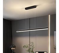NOKXDKJWT Minimalist LED Pendant Light Linear Chandelier Ceiling Lamp, Long Strip Kitchen Island Lighting Fixture Dining Table Hanging Lamps, Office Cafe Bar Suspended