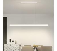NOKXDKJWT Minimalist LED Pendant Light Linear Chandelier Ceiling Lamp, Long Strip Kitchen Island Lighting Fixture Dining Table Hanging Lamps, Office Cafe Bar Suspended