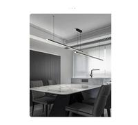 NOKXDKJWT Modern Chandelier, Simple Dining Room Lighting, Long Brushed Metal Pendant Light for Dining Table & Island Bar, 1 Head (80cm) / 2 Heads (220cm), Stylish Home Decor