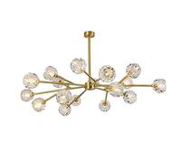 NOKXDKJWT Modern Industrial Crystal Sputnik Chandeliers Lighting,G9 Luxury Crystal Chandelier for Living Room Dining Room Bedroom,Golden LED Pendant Lighting Assembly Required-Copper 18 Head