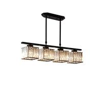 NOKXDKJWT Modern Industry Sputnik Chandelier,Led Rectangle Ceiling for Living Room Bedroom Dining Room,Rectangular Crystal Lamp,E27 Modern Round Crystal Chandelier/Black./3 Head