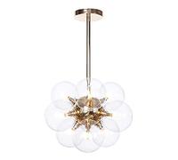 NOKXDKJWT Modern Industry Sputnik Chandelier，Modern Glass Ball Bubble, Creative 9 Spherical Sputnik G4 Semi-Flush Mount Decor Hanging/Amber/9