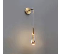 NOKXDKJWT Modern Simple Crystal Wall Light Aluminum Bracket Hanging Wire Wall Lamp, LED 3000K Warm White Sconce Light Interior Decoration Wall Sconces, for Bedroom Bedside Cafe (Dark A)