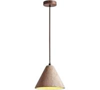 NOKXDKJWT Natural Yellow Travertine Chandelier Japanese Style Cone Pendant Lights Modern Simple Solid Wood Dome Hanging Lamp for Entryway Porch Balcony Stairwell