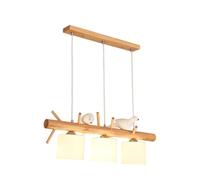 NOKXDKJWT Nordic Modern Bird Chandelier with Cylinder Glass Vintage Linear Lights Kitchen Island Hanging Lamp Height Adjustable for Dining Room Cafe(3 Lights 80Cm*20Cm)/3 Lights 80Cm*20Cm