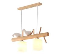 NOKXDKJWT Nordic Modern Bird Chandelier with Cylinder Glass Vintage Linear Lights Kitchen Island Hanging Lamp Height Adjustable for Dining Room Cafe(3 Lights 80Cm*20Cm)/2 Lights 60Cm*20Cm