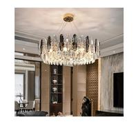 NOKXDKJWT Nordic Modern Wave Crystal Long Chandelier for Bedroom Kitchen Model Home Hotel Oval Lamp House Decoration Accessories,Crystal Lighting/Warm White/Di0Cm