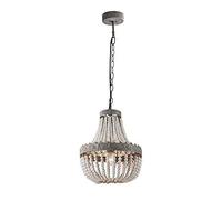 NOKXDKJWT Rustic Industrial Chandeliers Light,E27 Classic Adjustable Wood Bead Chandelier Elegant Pendant Lighting for Living Room Home Hallway Ceiling Lights Fixtures-Vintage White do Old 47cm