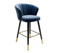 NOKXDKJWT Set of 2 Velvet Barstools Upholstered Kitchen Breakfast Counter Stools with Stylish Black Metal Legs for Dining Room Modern Home Decor Comfortable Seating