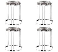 NOKXDKJWT Set of 4 Gold Metal Stacking Bar Stools with NonSlip Foot Mat Stackable Backless Design Space Saving Dining Chairs for Kitchen Living Room Office