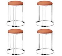 NOKXDKJWT Set of 4 Gold Metal Stacking Bar Stools with NonSlip Foot Mat Stackable Backless Design Space Saving Dining Chairs for Kitchen Living Room Office