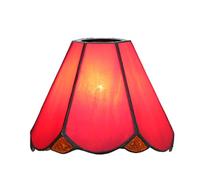 NOKXDKJWT Tiffany Style Lampshade Replacement, 6 Inch Simple Fresh Small Stained Glass Lamp Shade Handmade Vintage Art Deco Ceiling Light Shade for Wall Lamp Chandelier Floor Lamp(Pink)